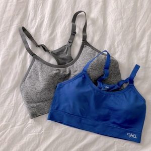 Ryka set of sports bras! Removable cups size L grey and blue